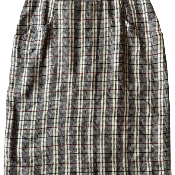 Vintage Dior Checkered Skirt in Red, Black, and Cream - Picture 1 of 7